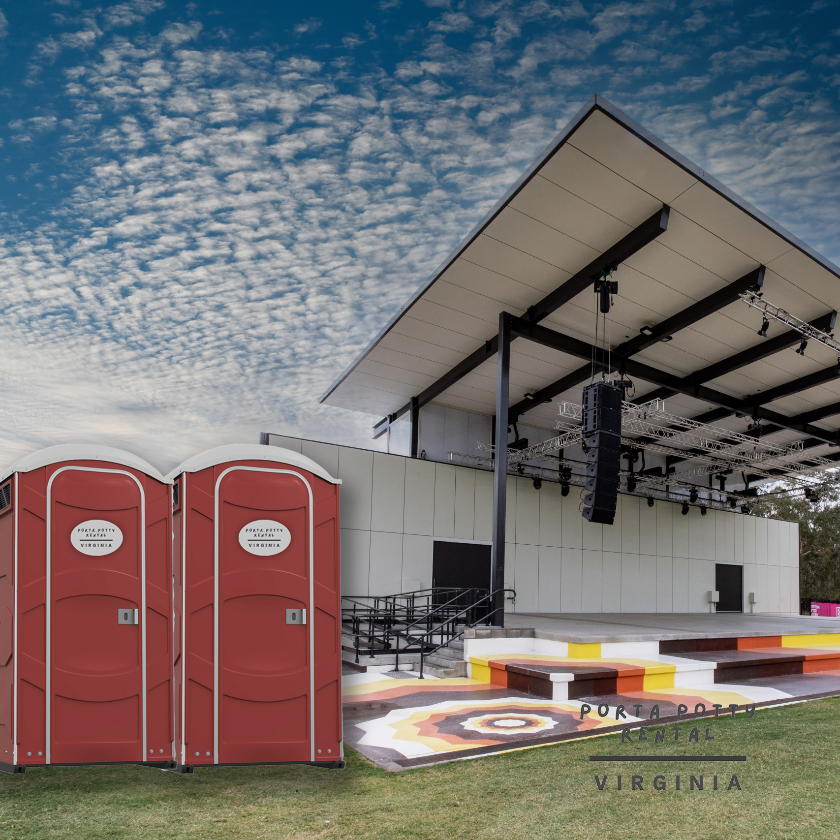 portable toilets and showers